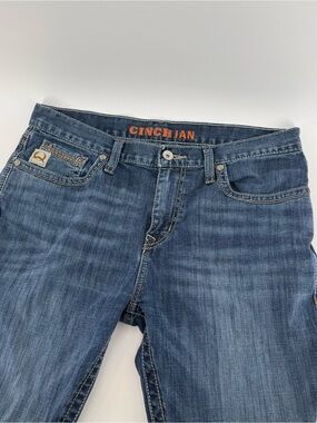 Cinch Ian Jeans Mens 36x34 Blue Medium Wash Slim Bootcut Stretch Western Denim